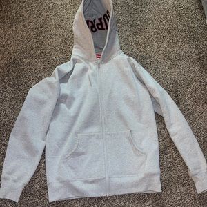 Large grey supreme hoodie